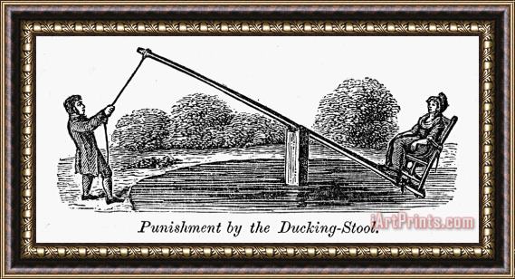 Others Colonial Ducking Stool Framed Print