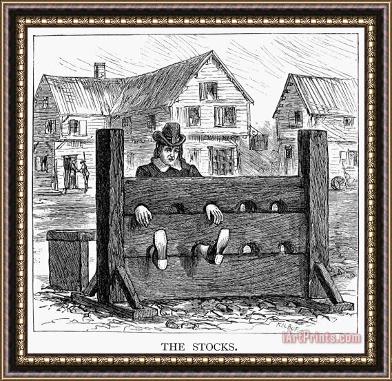 Others Colonial Stocks Framed Print