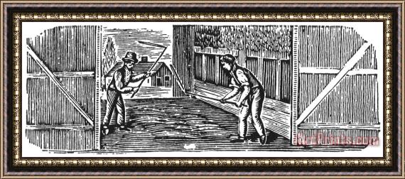 Others Farming: Threshing Framed Painting