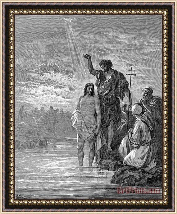 Others John Baptizing Jesus Framed Painting