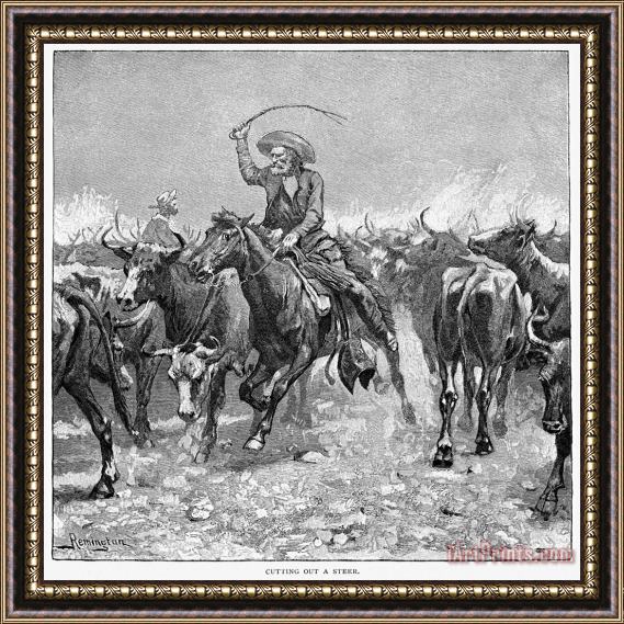 Others Remington: Cowboys, 1888 Framed Painting