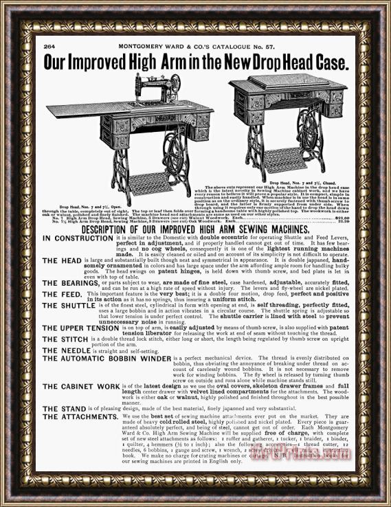 Others Sewing Machine Ad, 1895 Framed Painting