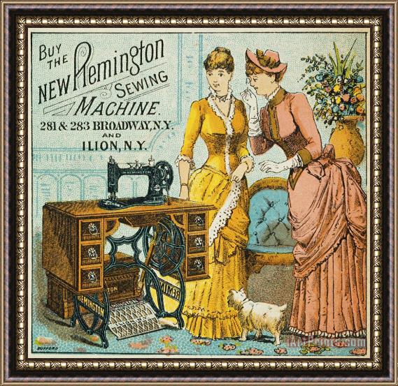 Others SEWING MACHINE AD, c1880 Framed Painting