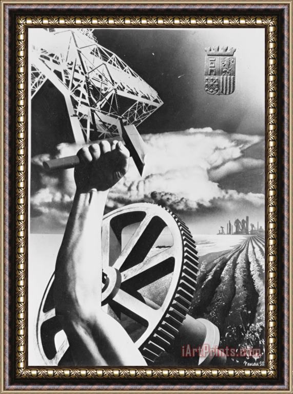 Others Spanish War Poster C1935-1942 Proclaiming Strength In Industry And Agriculture Framed Print