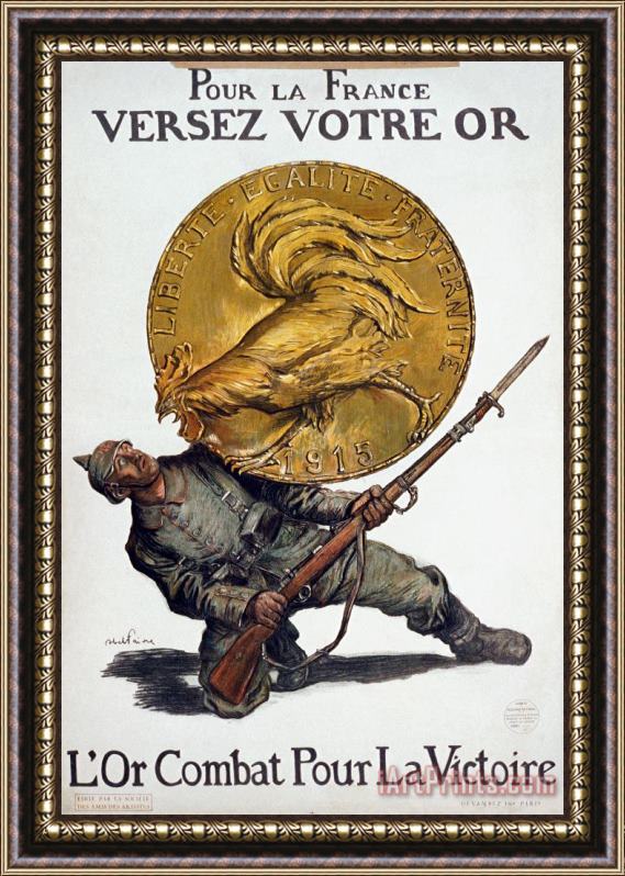 Others World War I: French Poster Framed Painting