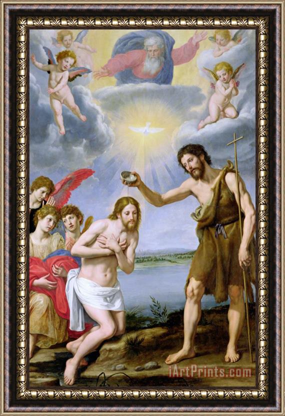 Ottavio Vannini The Baptism of Christ Framed Painting
