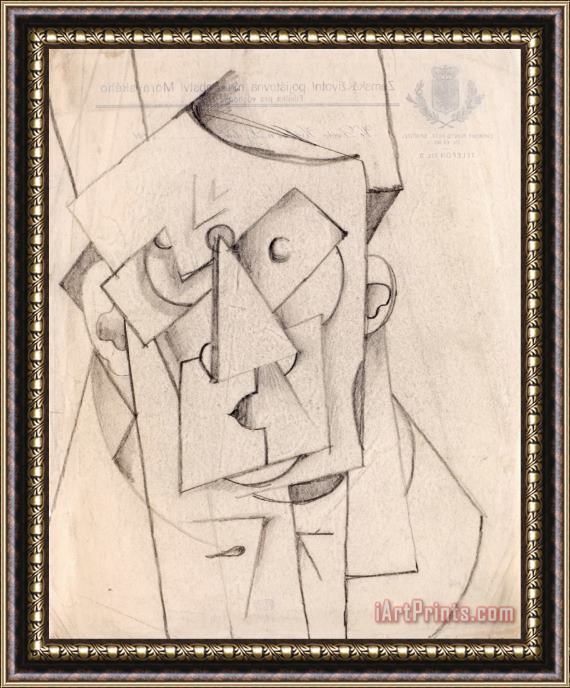 Otto Gutfreund Cubist Composition - The Head Framed Print