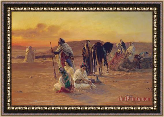 Otto Pilny A Rest In The Desert Framed Painting