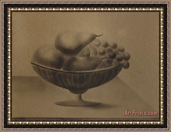 Pablo Picasso Alexandre Gustave Eiffel Fruit Dish on a Table with Grapes Pears And Fishing Framed Print