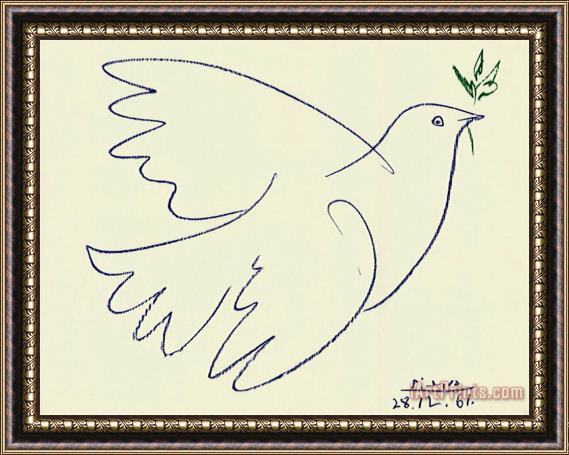 Pablo Picasso Blue Dove Framed Painting
