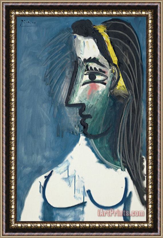Pablo Picasso Buste De Femme Nue (tete De Profil) Framed Painting
