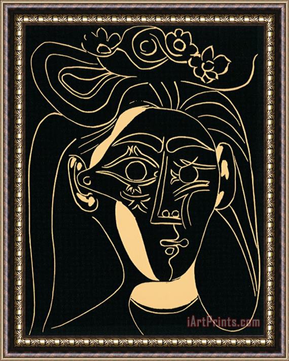 Pablo Picasso Femme Au Chapeau Fleuri Framed Painting