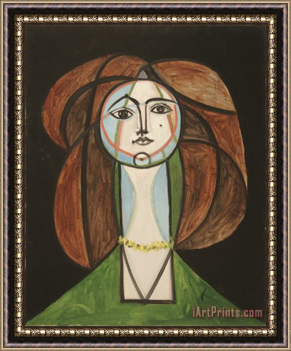 Pablo Picasso Femme Au Collier Jaune Framed Print
