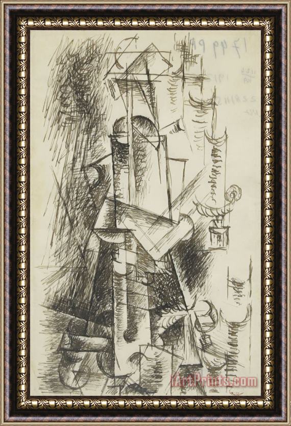 Pablo Picasso Musicien Assis (seated Musicians) Framed Print