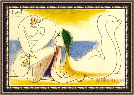 Pablo Picasso Sur La Plage 1961 Framed Painting