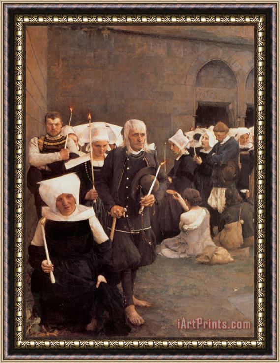 Pascal Adolphe Jean Dagnan Bouveret Brittany Pardon Framed Painting