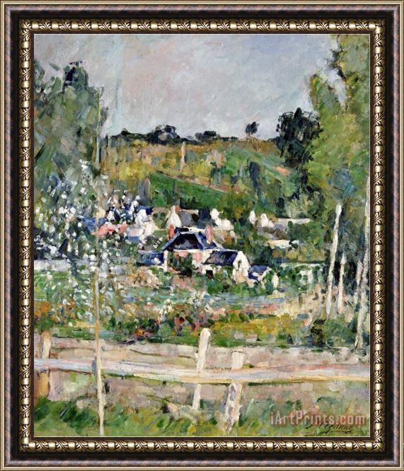 Paul Cezanne A View of Auvers Sur Oise The Fence Framed Painting
