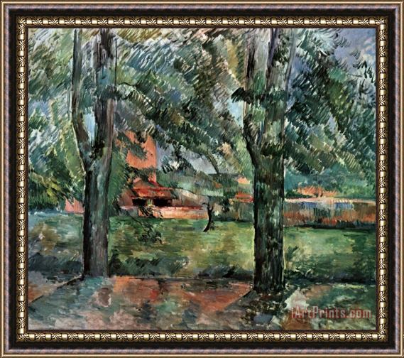 Paul Cezanne Field at Jas De Bouffan Framed Painting