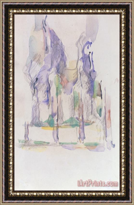 Paul Cezanne Groupe D Arbres C 1895 1900 Framed Painting