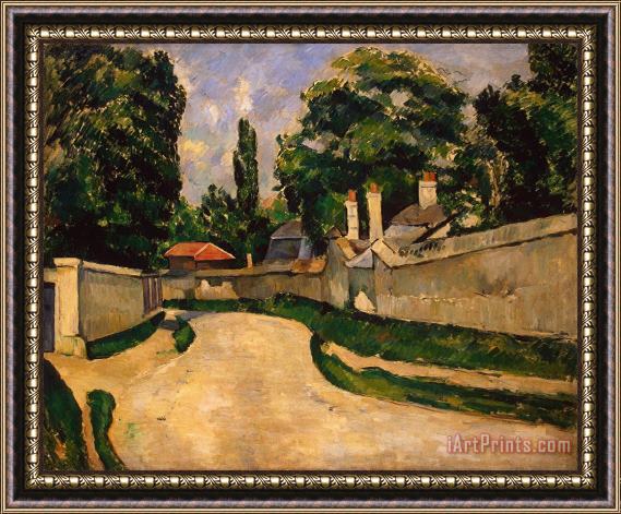 Paul Cezanne Houses Along a Road Framed Painting