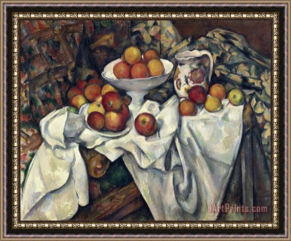 Paul Cezanne Still Life with Apples And Oranges About 1895 1900 Framed Painting