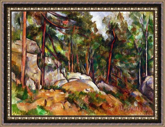 Paul Cezanne The Rocks in The Park of The Chateau Noir 1898 1899 Framed Print