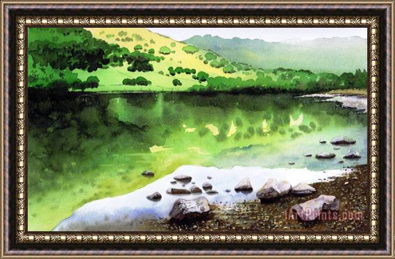 Paul Dene Marlor Rydal Water Reflections Framed Painting
