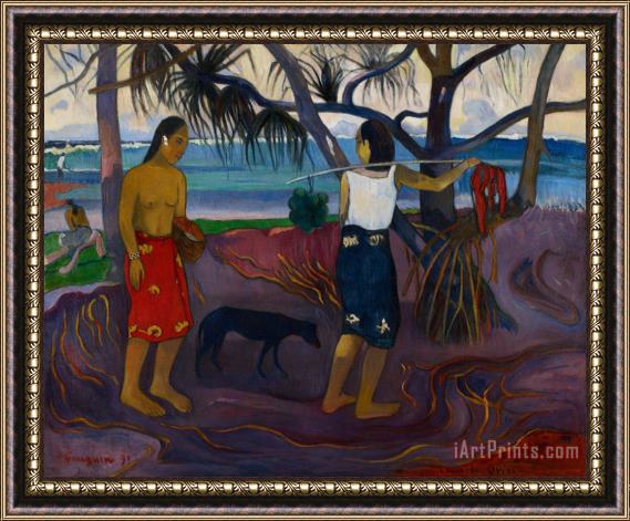 Paul Gauguin I Raro Te Framed Painting