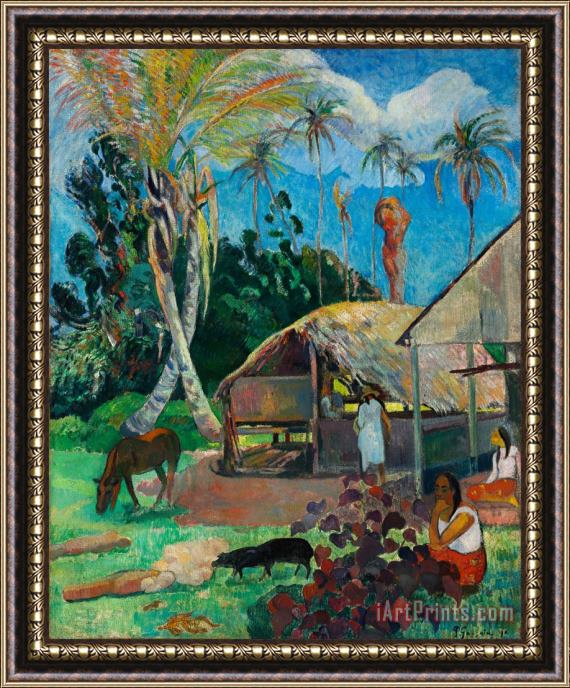 Paul Gauguin The Black Pigs Framed Print