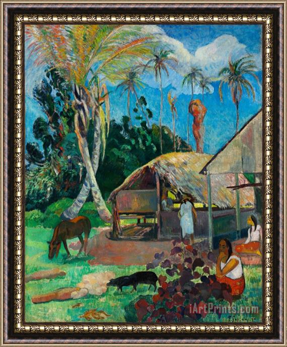 Paul Gauguin The Black Pigs Framed Painting