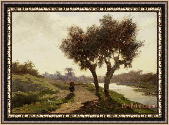 Paul Joseph Constantin Gabriel Landscape with Two Trees Framed Print