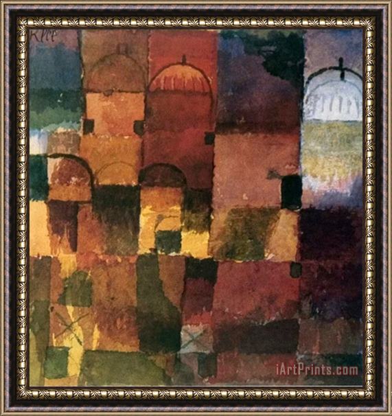 Paul Klee Rote Und Weibse Kuppeln C 1914 Framed Painting