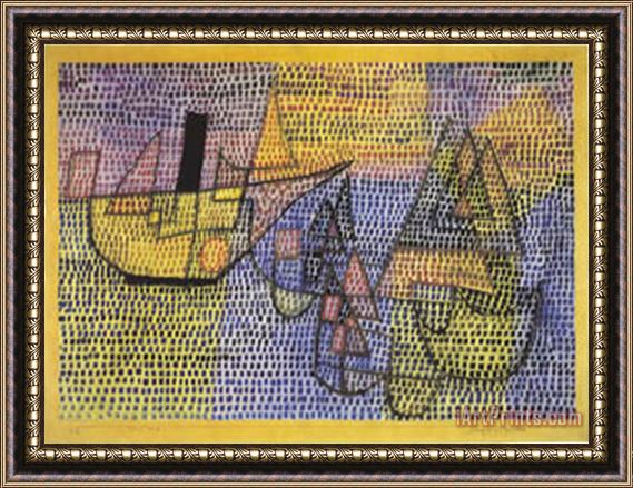 Paul Klee Steamboat And Sailing Boats C 1931 Framed Painting