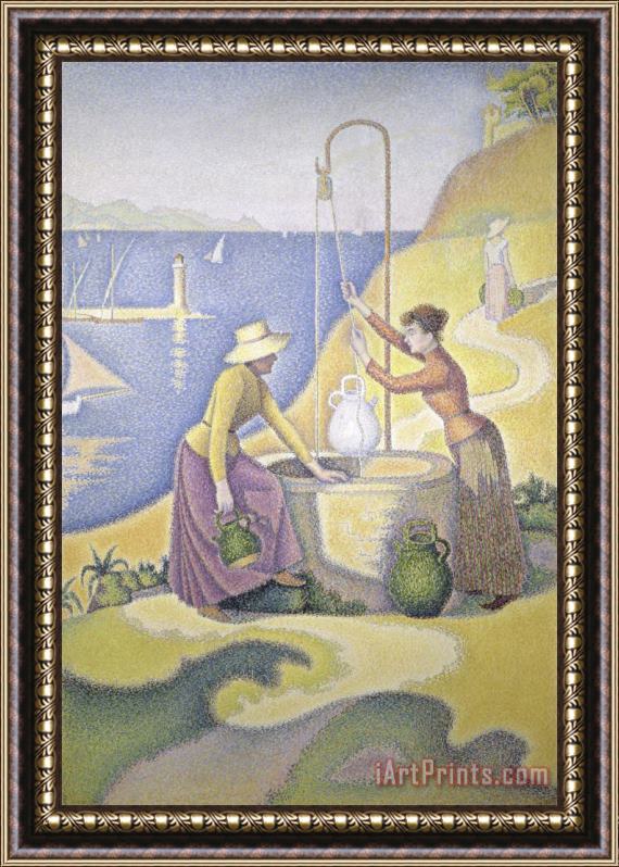 Paul Signac Young Women of Provence at The Well Framed Print