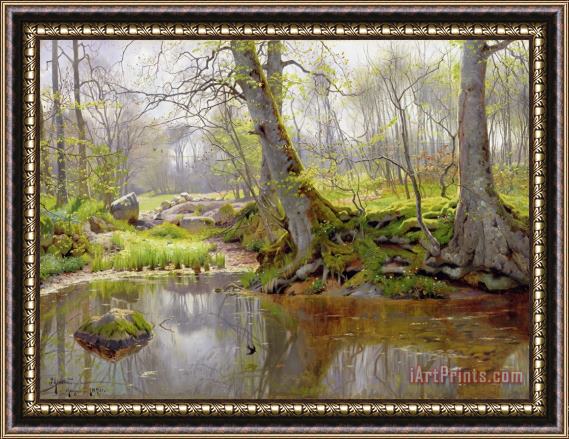 Peder Monsted Woodland Pond Framed Painting