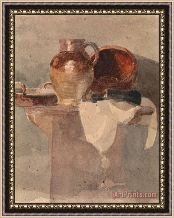 Peter de Wint Still Life with a Jug And Copper Pan Framed Painting