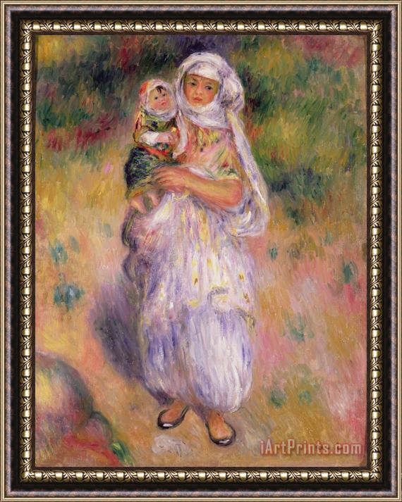 Pierre Auguste Renoir Algerian Woman and Child Framed Painting
