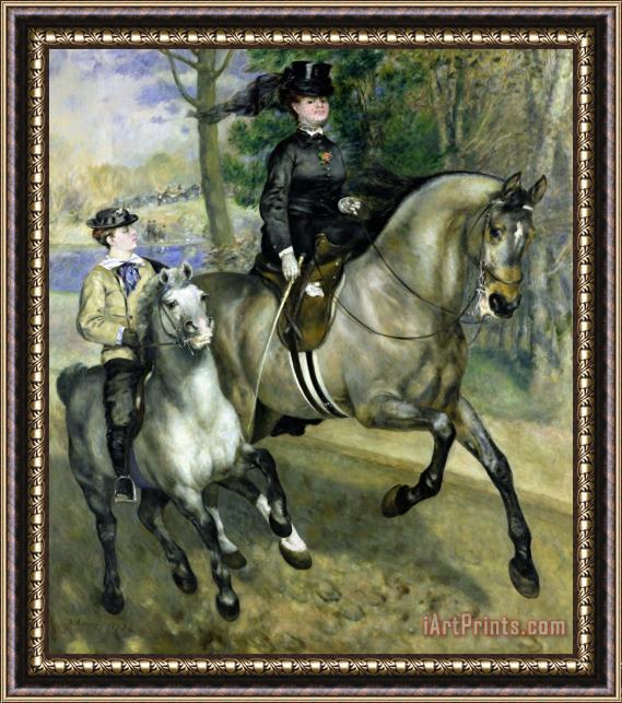 Pierre Auguste Renoir Horsewoman in the Bois de Boulogne Framed Painting