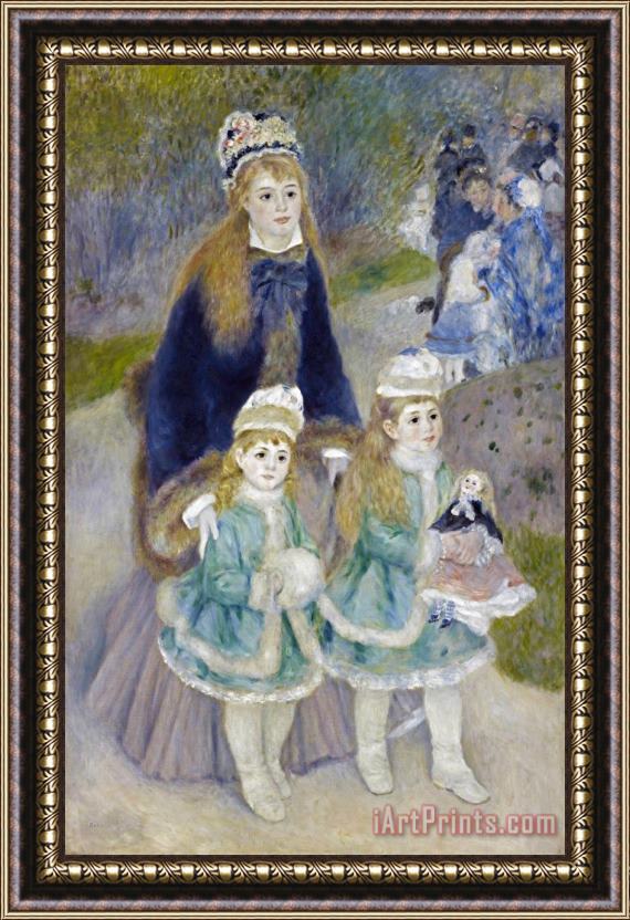 Pierre Auguste Renoir Mother And Children (la Promenade) Framed Painting
