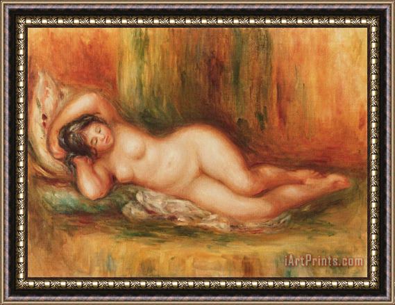 Pierre Auguste Renoir Reclining bather Framed Print