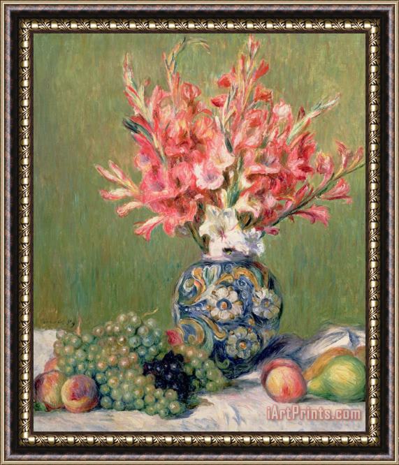 Pierre Auguste Renoir Still life of Fruits and Flowers Framed Print