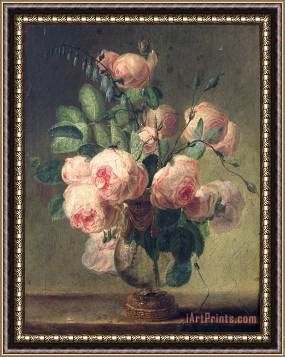 Pierre Joseph Redoute Vase of Flowers Framed Painting