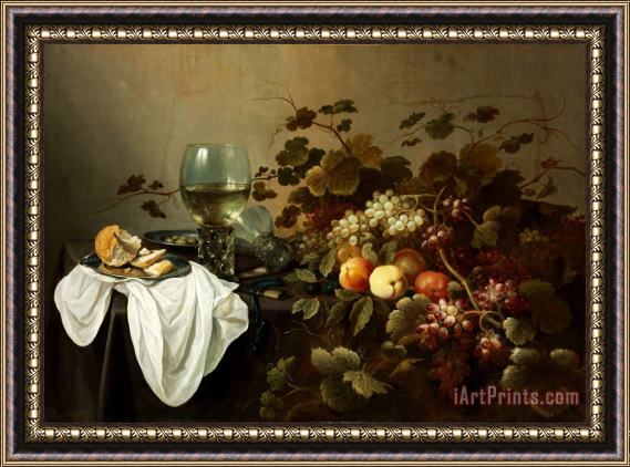 Pieter Claesz Still Life with Fruit And Roemer Framed Painting