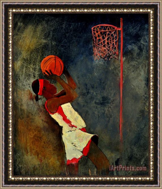 Pol Ledent Basketball Player Framed Painting