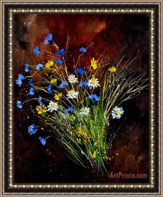 Pol Ledent Bunch O Wild Flowers Framed Painting