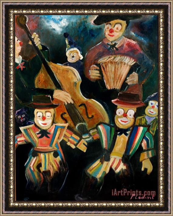 Pol Ledent Clowns Framed Painting