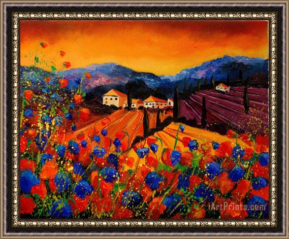 Pol Ledent Tuscany Poppies Framed Painting