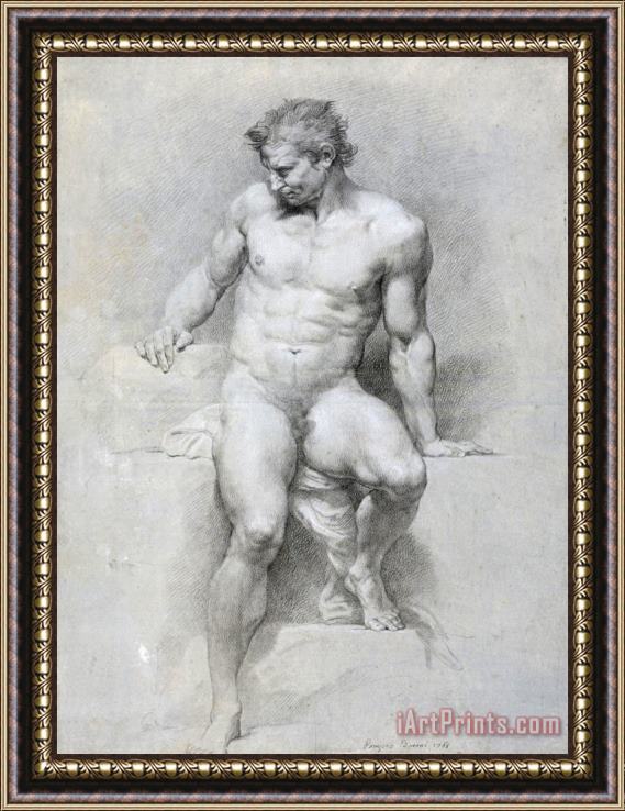 Pompeo Batoni Academic Nude Framed Painting