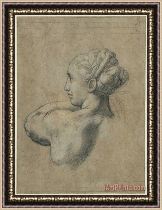 Raphael Head of a Woman Framed Painting
