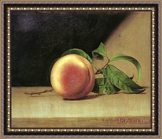 Raphaelle Peale Still Life with Peach Framed Painting